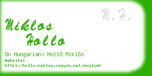 miklos hollo business card
