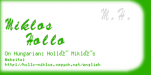 miklos hollo business card